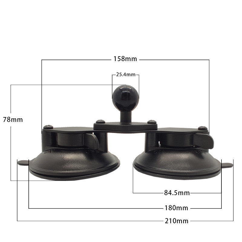 Heavy duty dual tablet suction cup mount with 1 inch ball head for ipad mini air 1 2 3 4