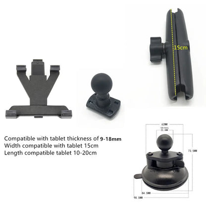 Heavy duty dual tablet suction cup mount with 1 inch ball head for ipad mini air 1 2 3 4