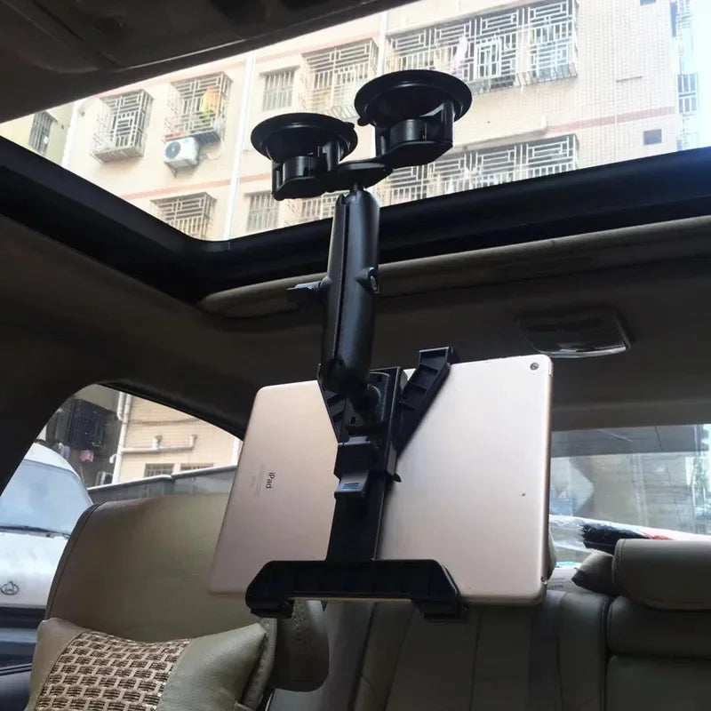 Heavy duty dual tablet suction cup mount with 1 inch ball head for ipad mini air 1 2 3 4