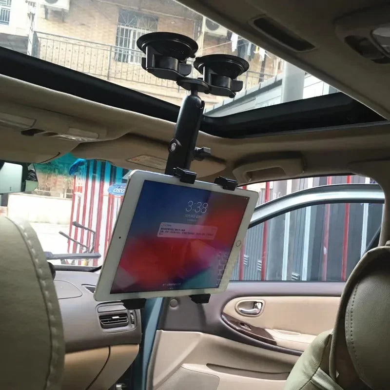 Heavy duty dual tablet suction cup mount with 1 inch ball head for ipad mini air 1 2 3 4